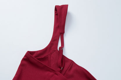 Scarf Detail Long Slit Dress