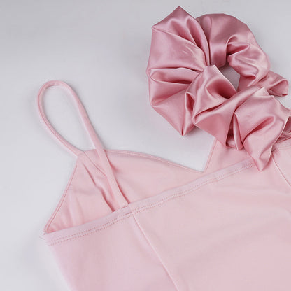 Ruffled Tulle Spaghetti Strap Dress