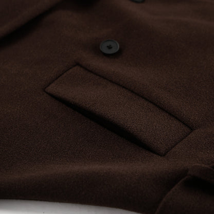 Autumn Winter Collared Elegant Double Breasted Woolen Coat Office Coat Women