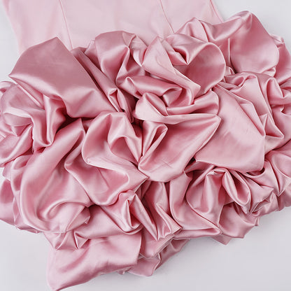 Ruffled Tulle Spaghetti Strap Dress