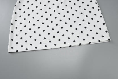 Women Clothing Spring Summer Sexy Polka Dot Printed Shoulder Lace up Slim Fit Hip Bag Dress