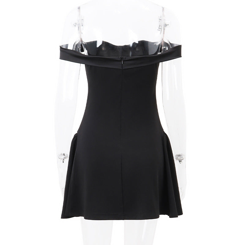 Women Clothing Winter Sexy Sexy Off Shoulder Slim High Class Elegant Evening Dress Dress