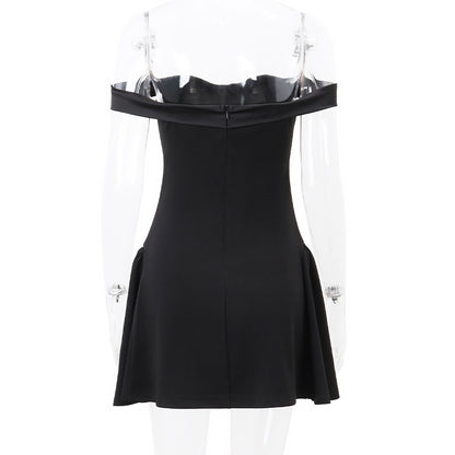 Women Clothing Winter Sexy Sexy Off Shoulder Slim High Class Elegant Evening Dress Dress