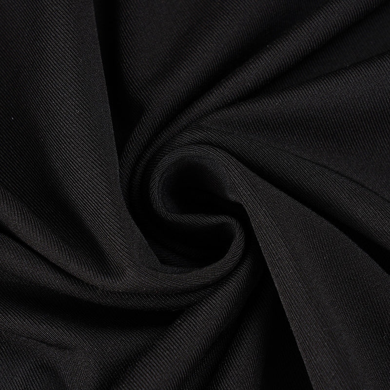 Women Design Slant Shoulder Sexy Top Sexy Cutout Lace Stitching See through Waist-Exposure T shirt