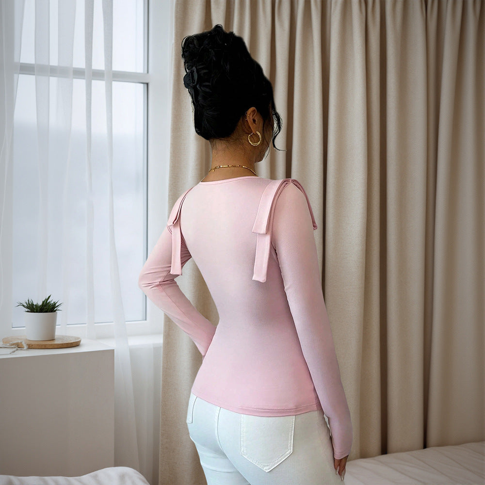 Cowl Neck Ribbon Top