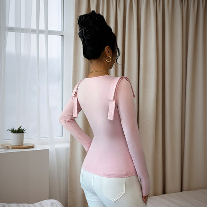 Cowl Neck Ribbon Top