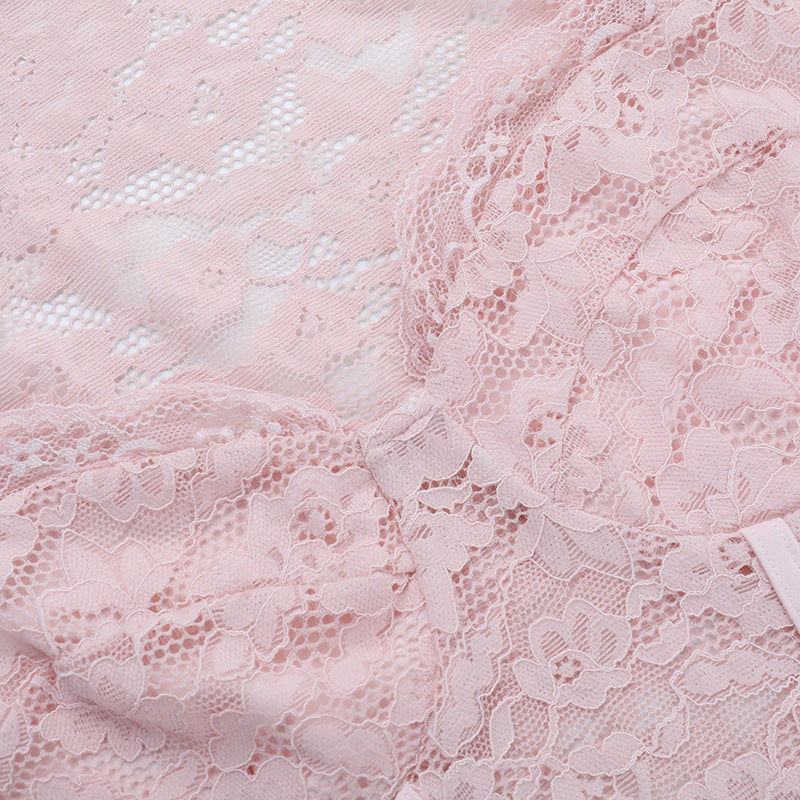 Boned Lace Long Sleeve Crop Top