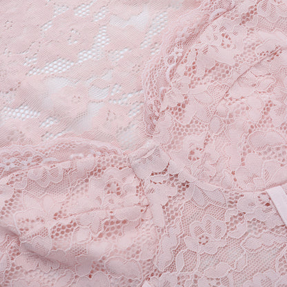 Boned Lace Long Sleeve Crop Top